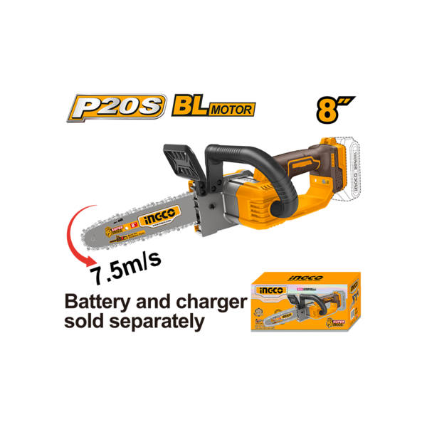 INGCO CHAIN SAW CORDLESS 8" 20 V