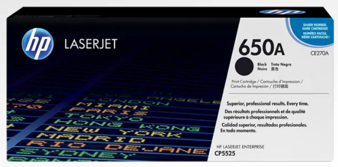 HP 650A Black Original LaserJet Toner Cartridge