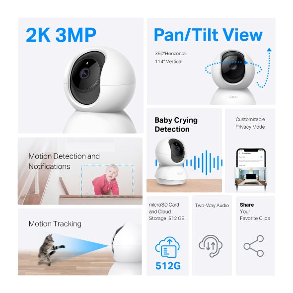 TP-Link Pan/Tilt Home Security Wi-Fi Camera Tapo C210