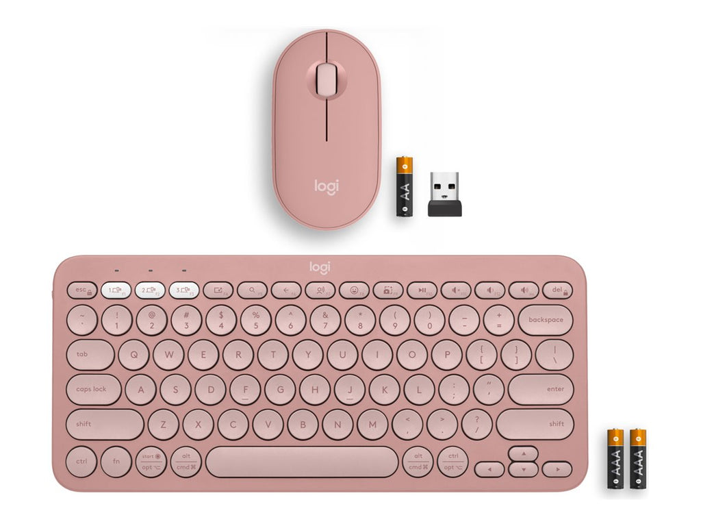 Logitech Pebble 2 Bluetooth Keyboard and Mouse Combo - Tonal Rose - US INT'L