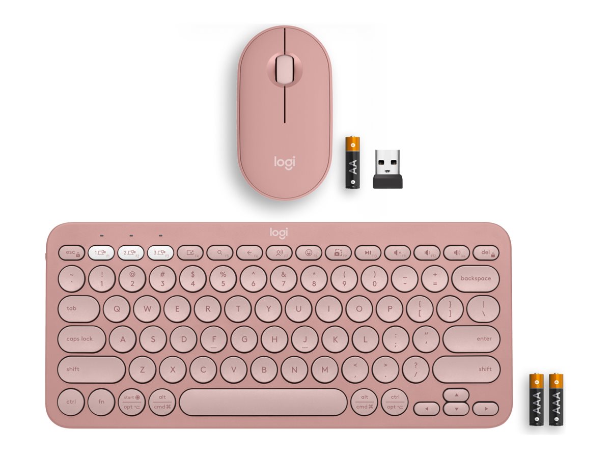 Logitech Pebble 2 Bluetooth Keyboard and Mouse Combo - Tonal Rose - US INT'L