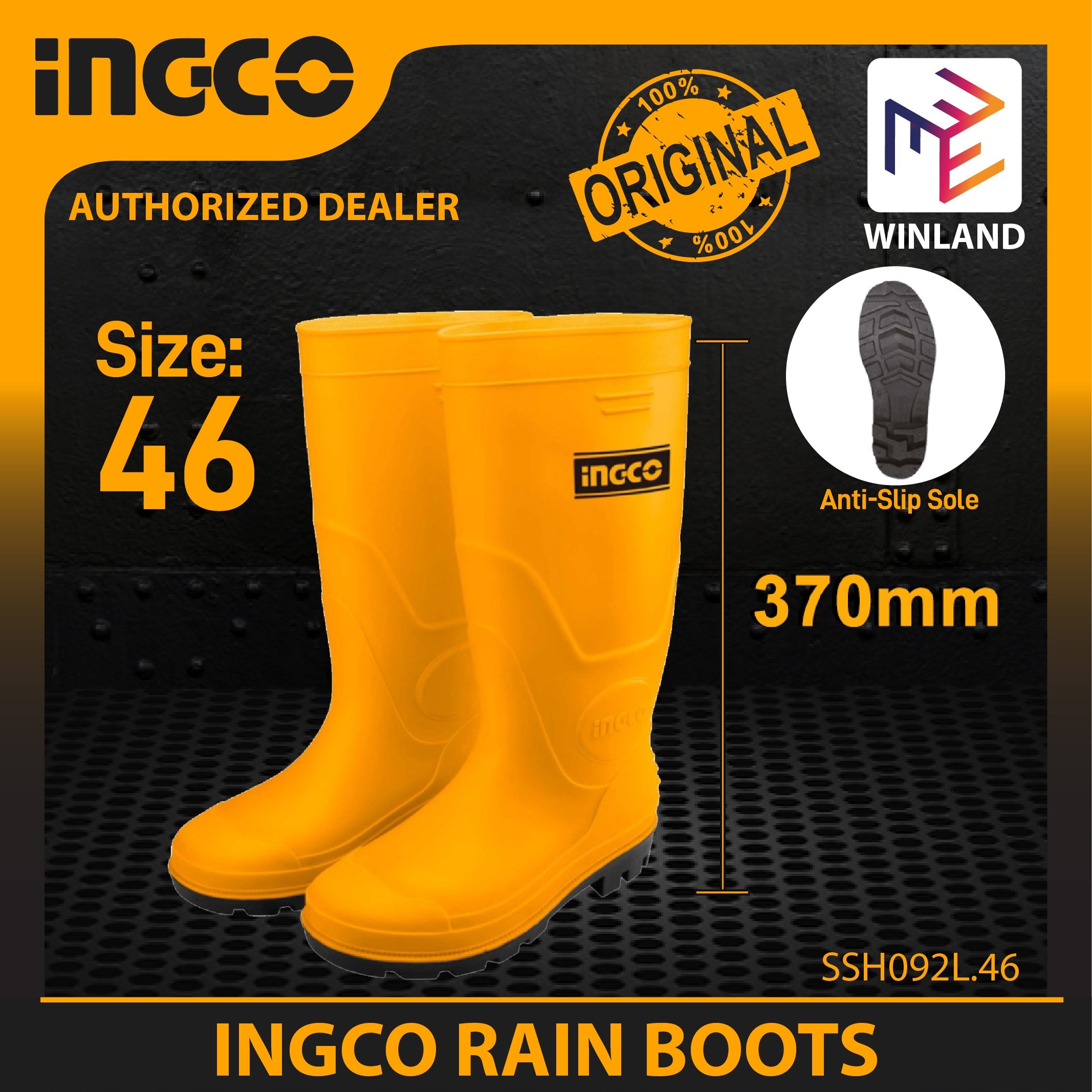 INGCO RAIN BOOTS SSH098L.43