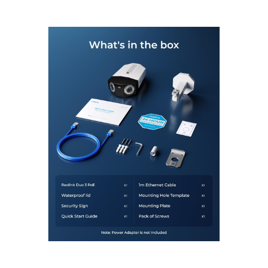 Reolink Duo 3 PoE First 16MP UHD Dual-Lens PoE Security Camera with 180° Panoramic View