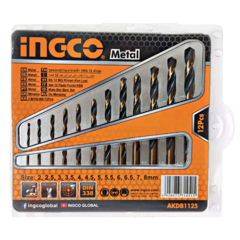 INGCO TWIST DRILL BITS SET HSS 12 PCS
