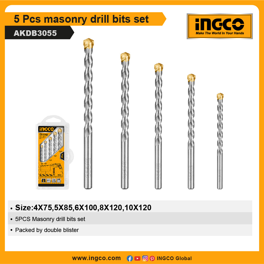 INGCO DRILL BIT MASONSRY  5 PCS