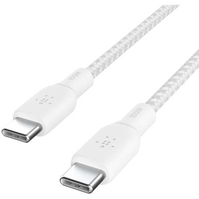 BELKIN BRAIDED USBC-C 2.0 100W CABLE 2M, WHITE CAB014BT2MWH
