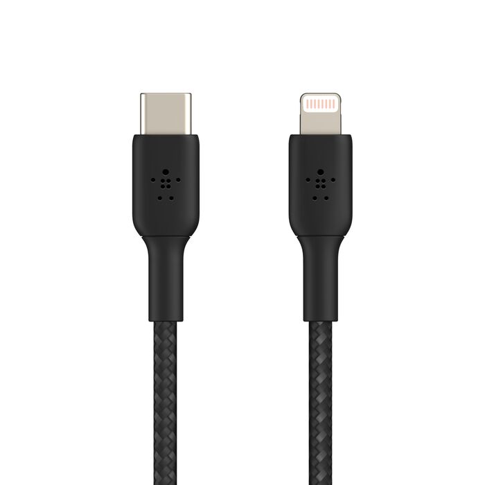 BELKIN BOOST CHARGE LIGHTNING TO USB-C CABLE_BRAIDED, 1M, BLACK CAA004BT1MBK