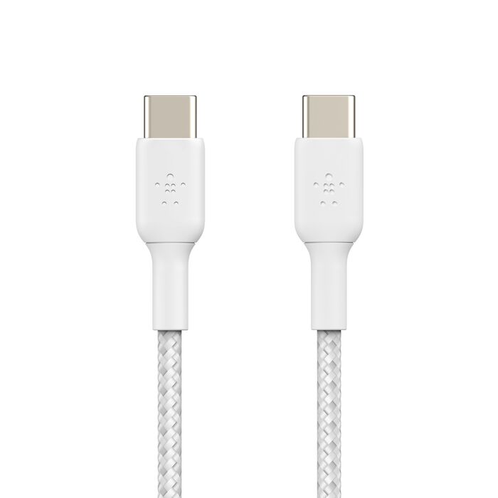 BELKIN BOOSTCHARGE BRAIDED USB-C TO USB-C 2M, WHITE, 2PACK CAB004BT2MWH2PK
