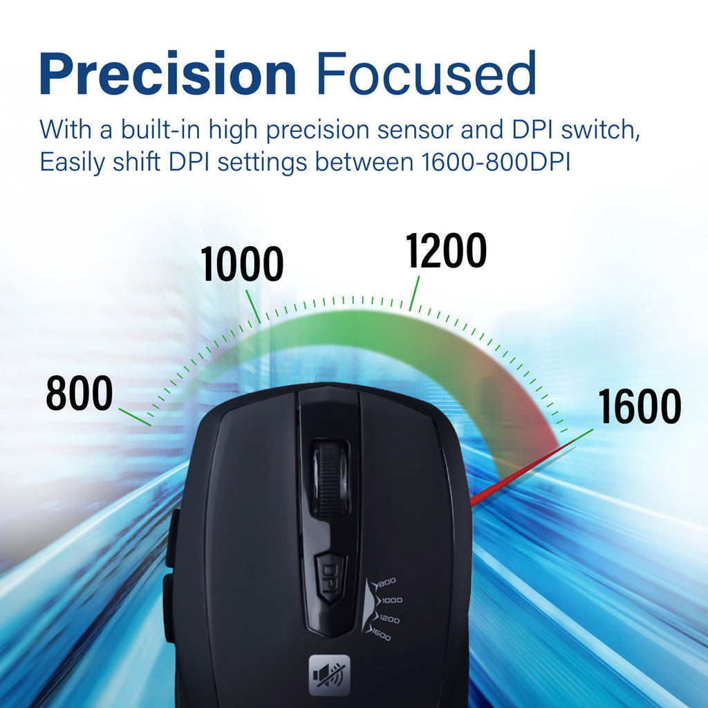 Promate Breeze.Silver Silent Switch Streamlined Wireless Mouse PRO-MU-Breeze.Silver