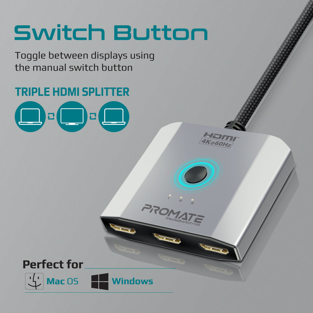 Promate MediaSwitch-H3 PRO-CABLE-MEDIASWITCH-H3