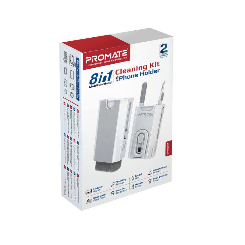 Promate ShineKit 8-in-1 Multifunctional Cleaning Kit with Phone Holder PRO-CL-SHINEKIT