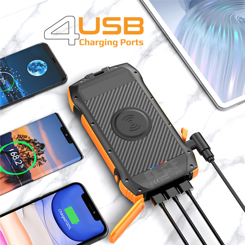 Promate SolarTank-20PDQi 20000mAh Rugged EcoLight™ Solar Power Bank PRO-PB-SolarTank-20PDQi