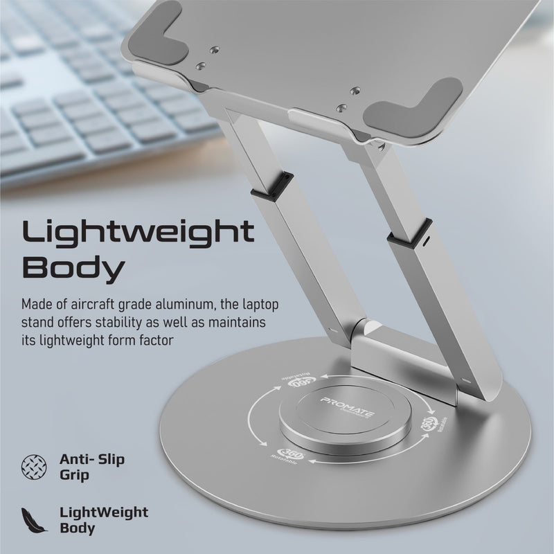 Promate Ergonomic Multi-Level Aluminium Laptop Stand DESKMATE-6.GREY PRO-COOL-DESKMATE-6.GREY