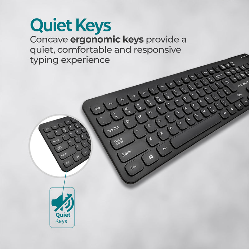 PROMATE EASYKEY-4 Ultra-Slim Quiet Key Wired Keyboard PRO-KB-EASYKEY-4.EN