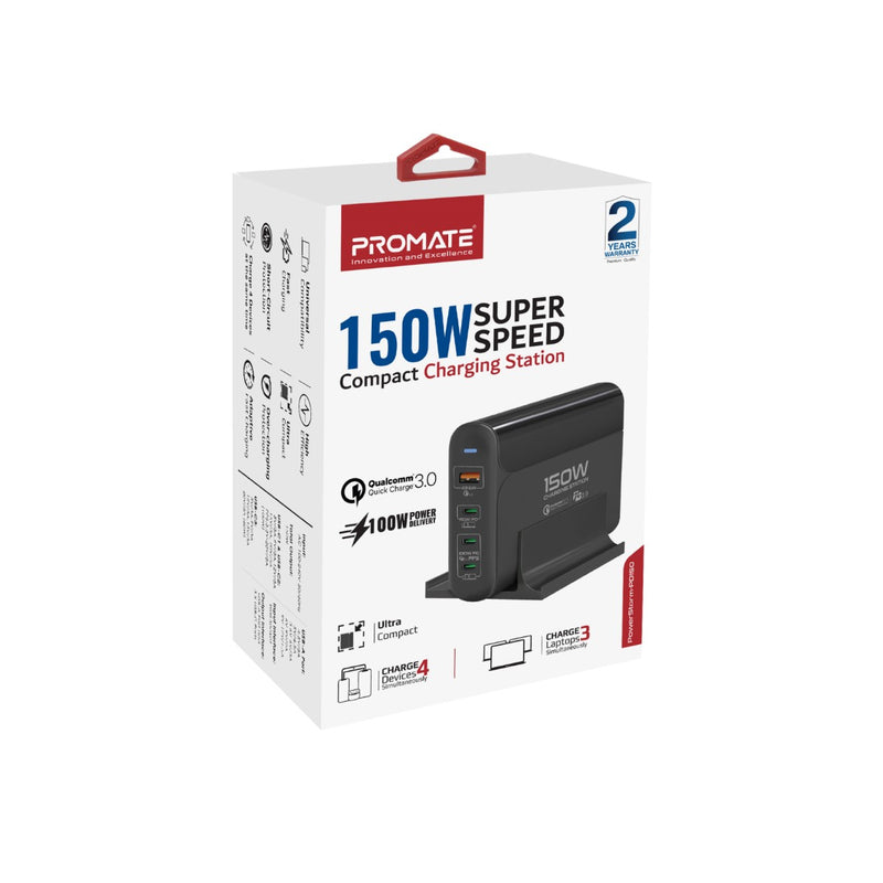 Promate Wall Socket Charger 150W Super Speed Compact Charging Station PowerStorm-PD150 PRO-CH-POWERSTORM‐PD150.UK