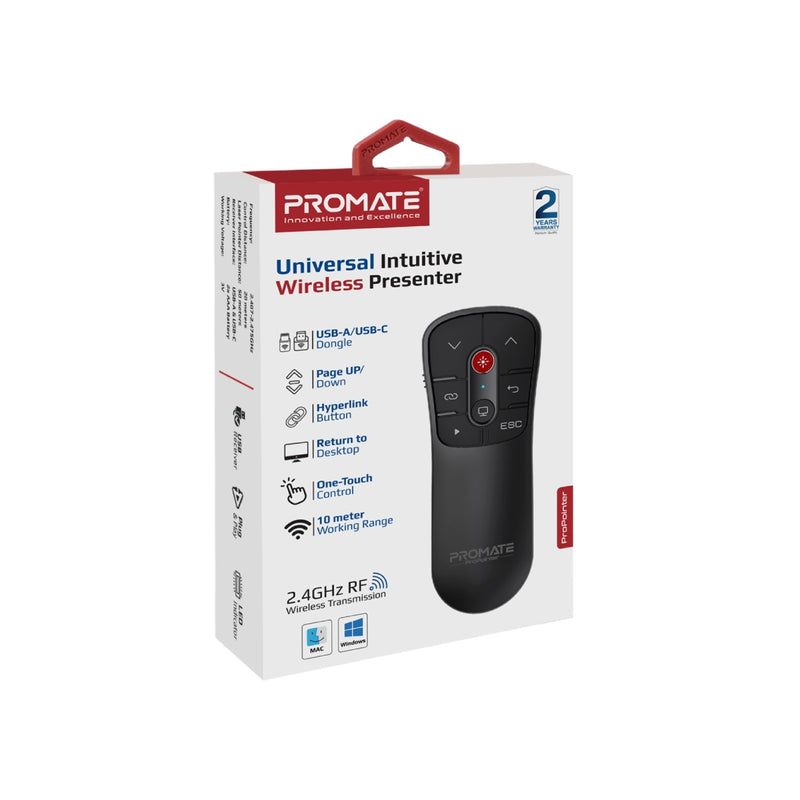 Promate Universal Intuitive Wireless Presenter (ProPointer) PRO-PR-PROPOINTER