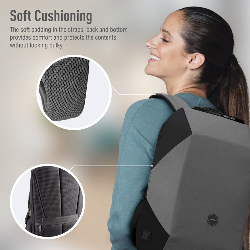 Promate 15.6" Urban Styled EcoPakt Travel Backpack URBANPACK-BP.GREY PRO-BG-URBANPACK-BP.GREY