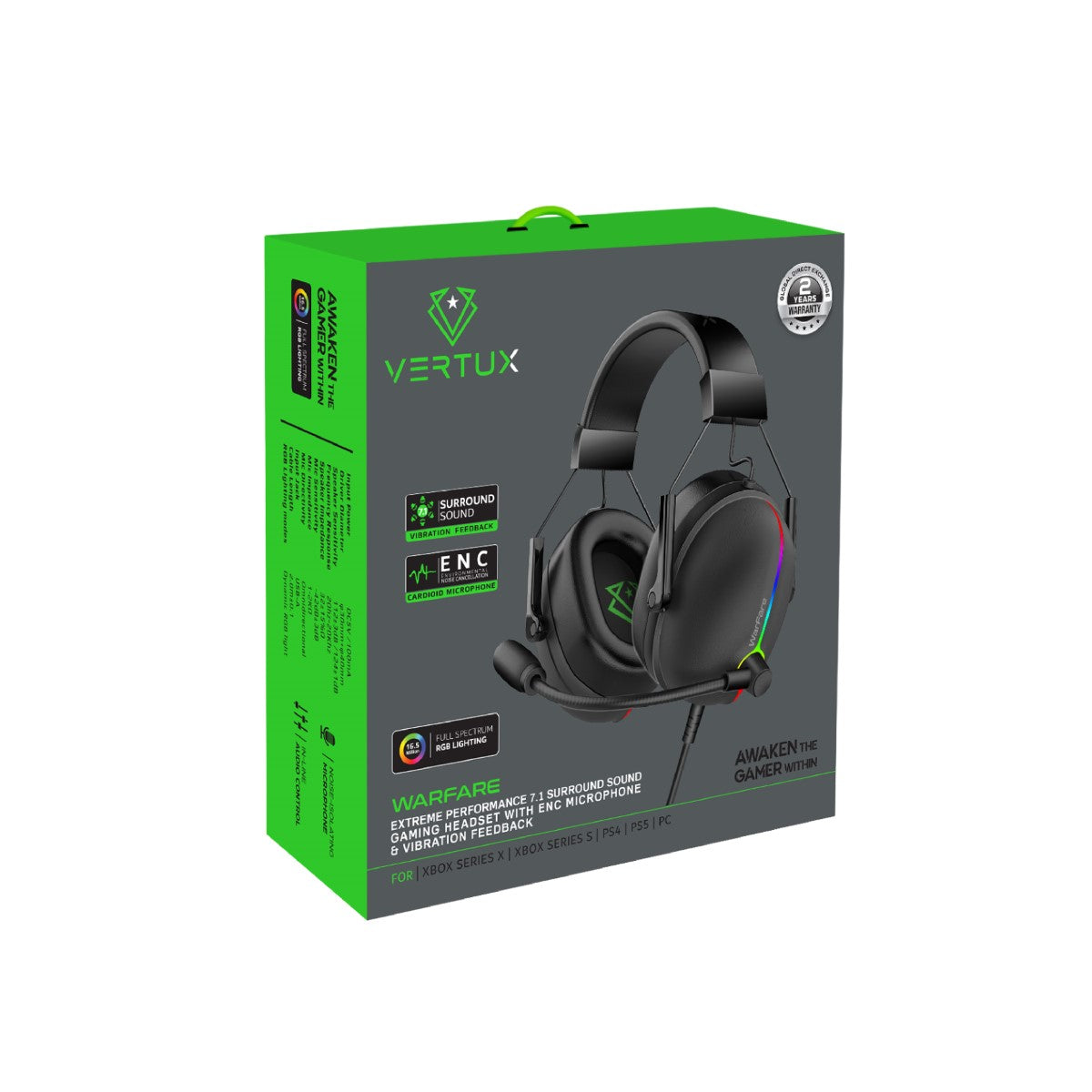 Vertux 7.1 Surround Sound Wired Gaming Headset WARFARE VER-HS-WARFARE