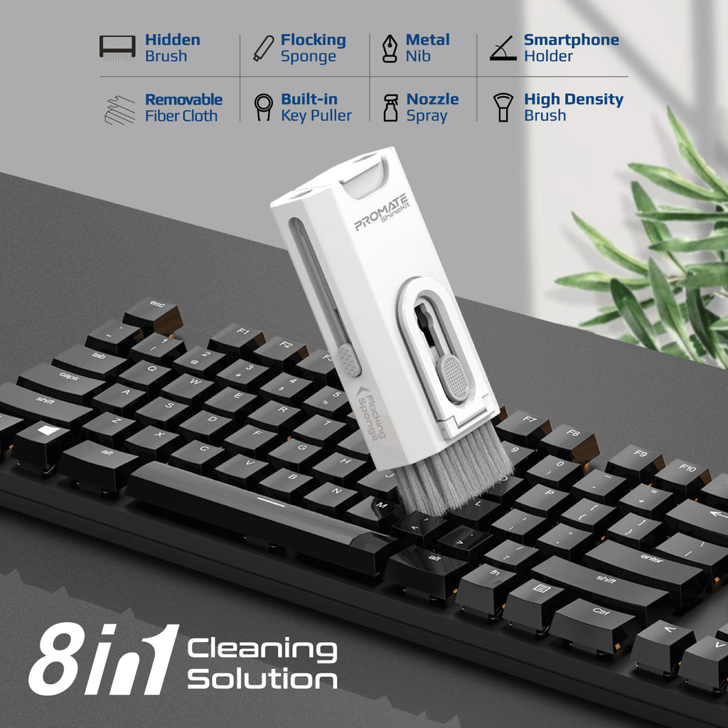 Promate ShineKit 8-in-1 Multifunctional Cleaning Kit with Phone Holder PRO-CL-SHINEKIT