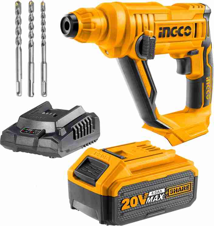 INGCO ROTARY HAMMER CORDLESS 1 BAT 2.0 AMP + CHARGER