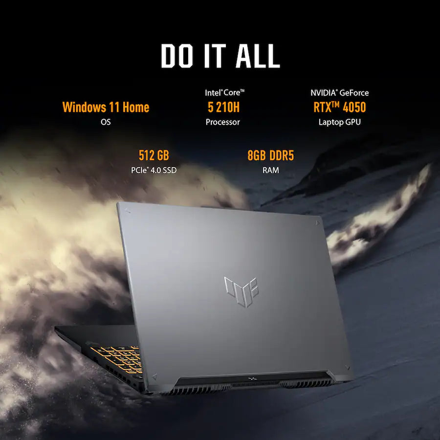 ASUS TUF Gaming F16 Core 5-210H 8GB DDR4 512GB NVME RTX 3050 6GB 16" FHD W11H Gaming Laptop