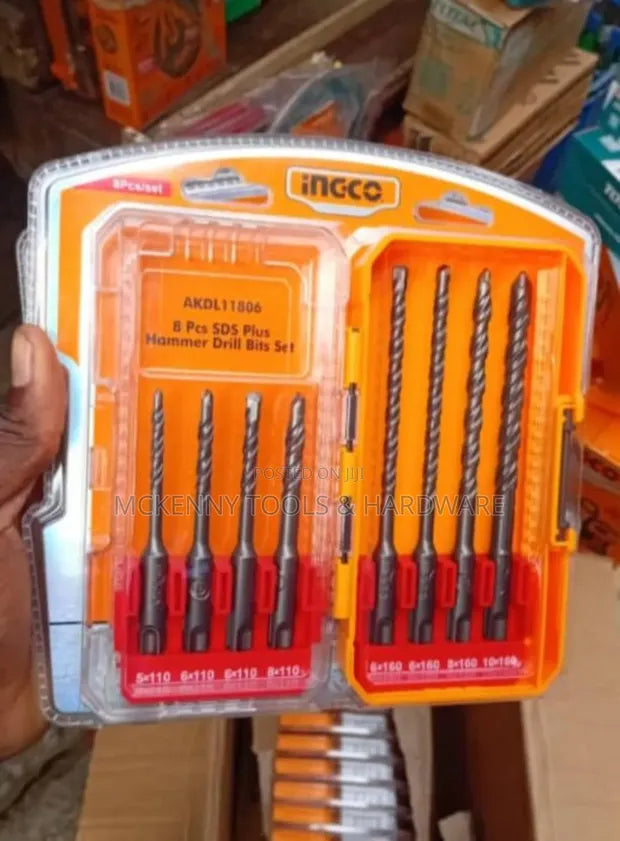 INGCO 8 PCS SDS PLUS HAMMER DRILL BITS SET AKDL11806