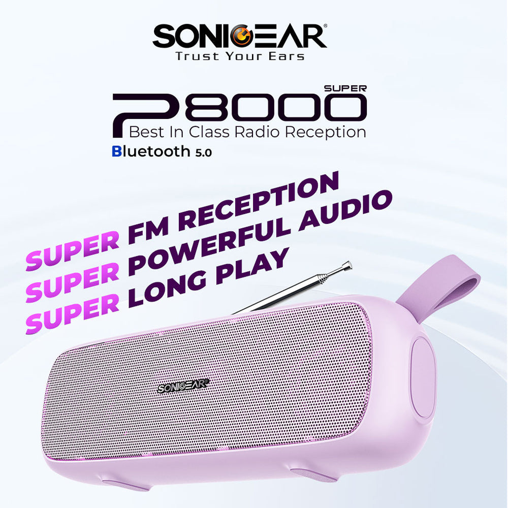 SonicGear P8000 Super Portable Bluetooth Speaker - 20W - Lilac P8000SL