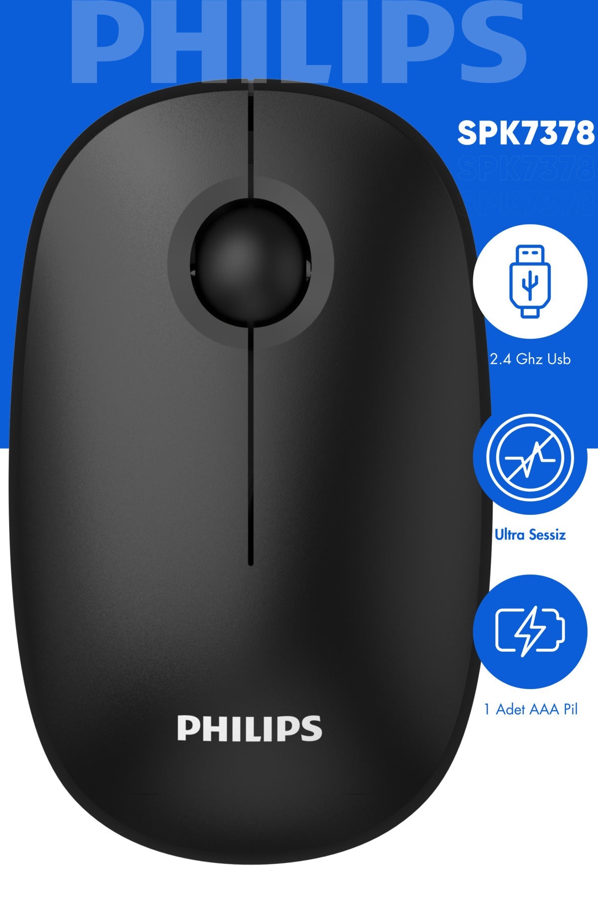 Philips Mouse Wireless SPK7378 Black MW-PH-SPK7438