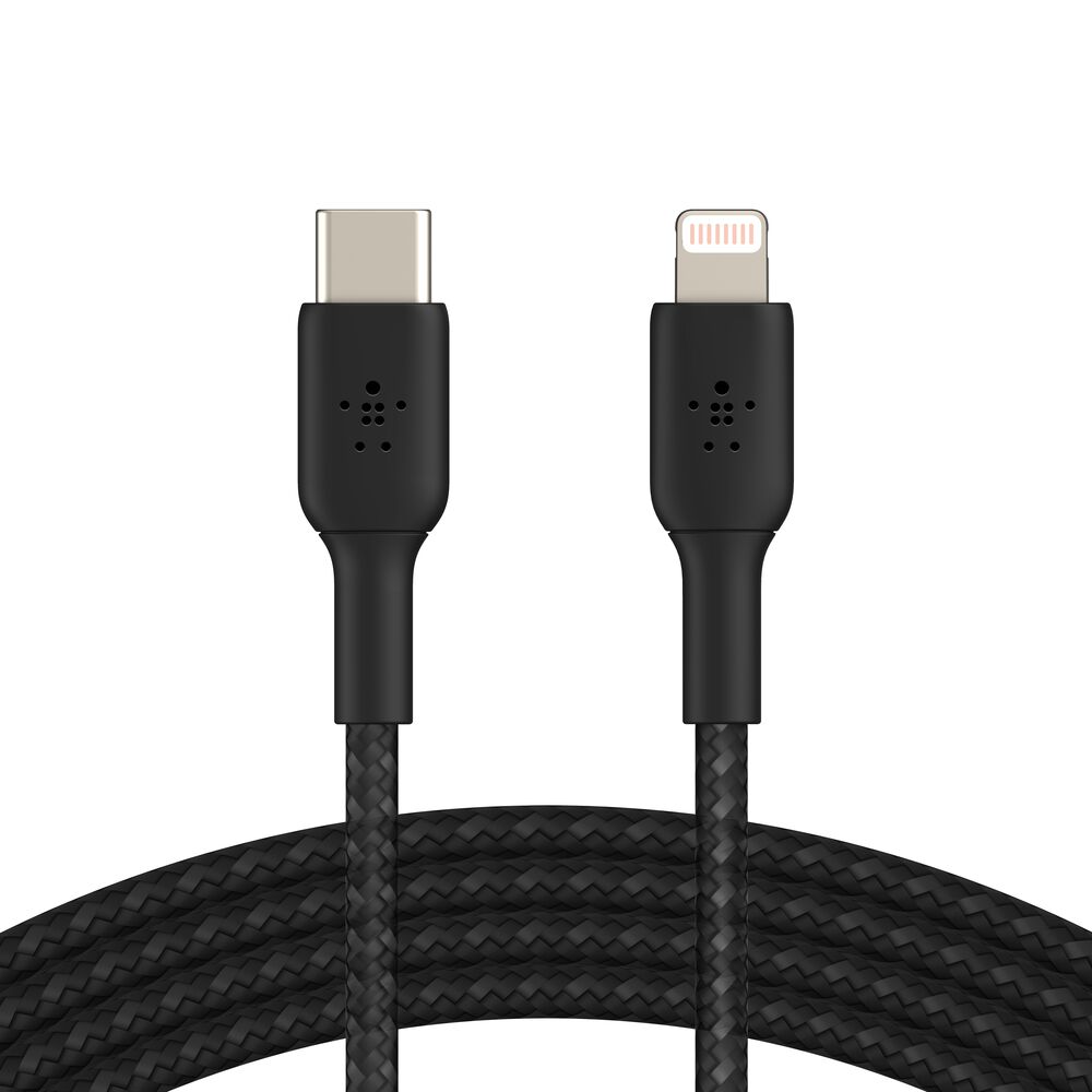 BELKIN BOOST CHARGE LIGHTNING TO USB-C CABLE_BRAIDED, 1M, BLACK CAA004BT1MBK