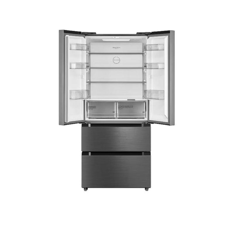 MIDEA REFRIGERATOR FRENCH DOOR 516L INVERTER NO FROST BRU STEEL