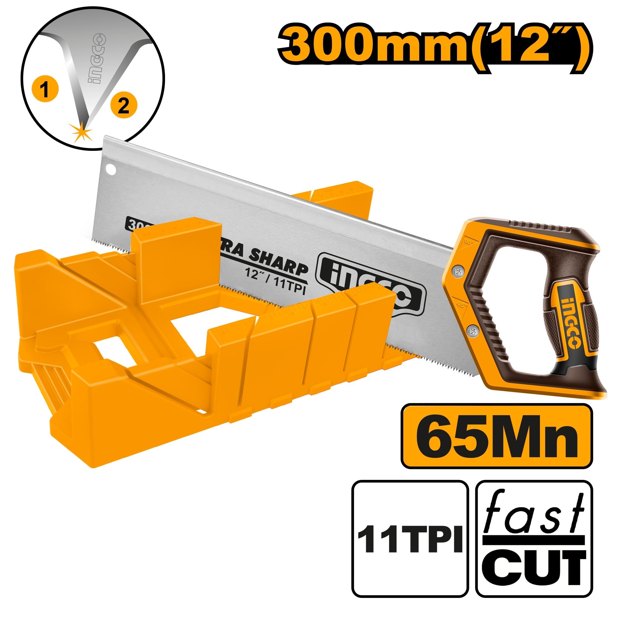 INGCO MITRE BOX AND BACK SAW SET HMBSB30062