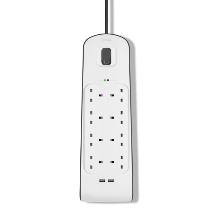BELKIN 8-OUTLET SURGE PROTECTION STRIP WITH 2.4 AMP 2XUSB CHARGING BSV804AF2M