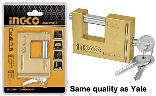 INGCO PADLOCK HEAVY DUTY BRASS BLOCK