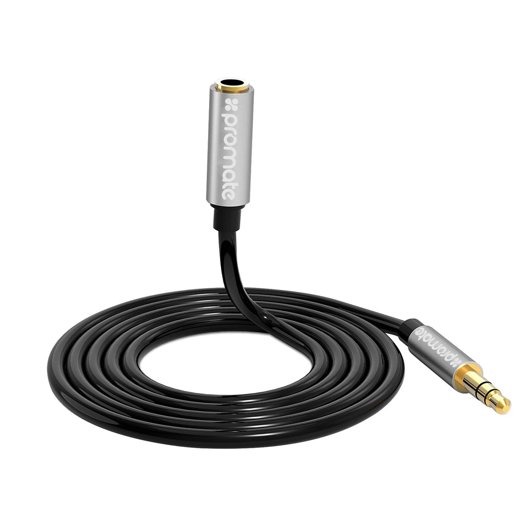 Promate AUXKIT.BLACK 3‐in‐1 Auxiliary cable kit with 3.5mm Audio Cable, Audio Cable Splitter and Audio Cable Extender PRO-CABLE-AUXKIT.BLACK