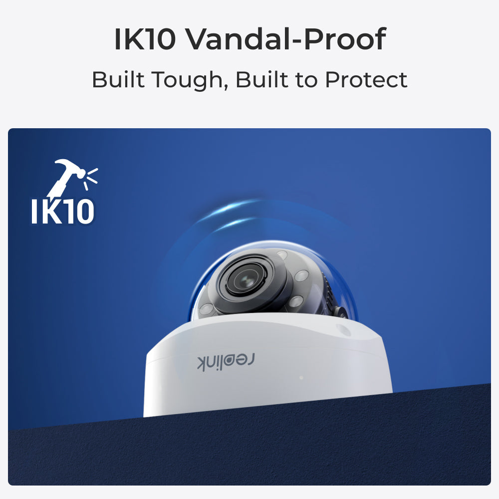 Reolink P437 8MP 4K Outdoor Camera, IK10 Vandal-Proof, PoE, 5X Optical Zoom, Color Night Vision