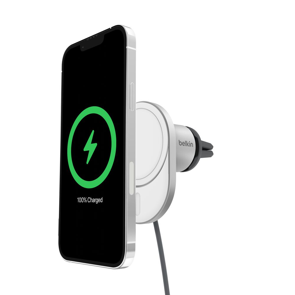 BELKIN BOOSTCHARGE PRO WIRELESS CHARGING CAR VENT MOUNT WITH MAGNETIC QI2 15W, WITH 20W USB-C PD 3 WIC008BTGR-V2