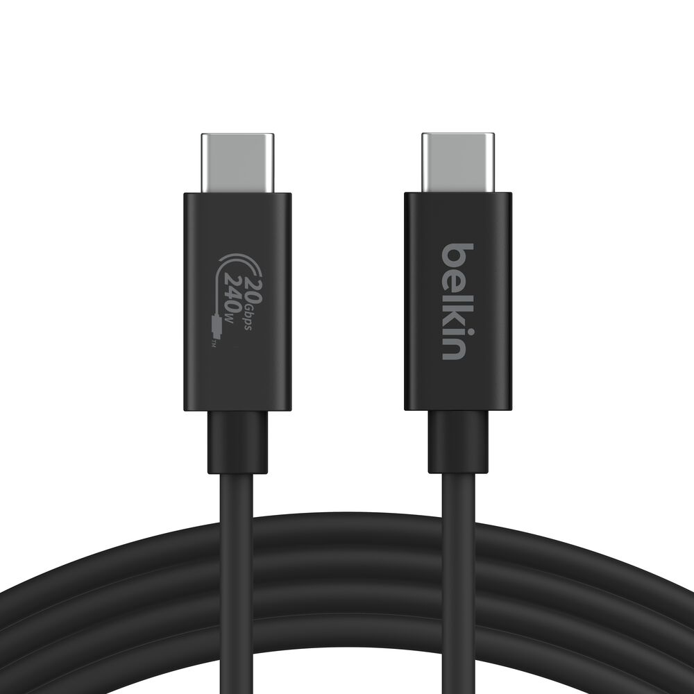 BELKIN USB4 CABLE, USB-C TO USB-C 240W 20GBPS 2M CABLE, 4K 60HZ RESOLUTION INZ004BT2MBK