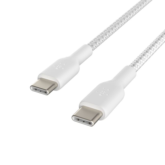 BELKIN BOOSTCHARGE BRAIDED USB-C TO USB-C 2M, WHITE, 2PACK CAB004BT2MWH2PK
