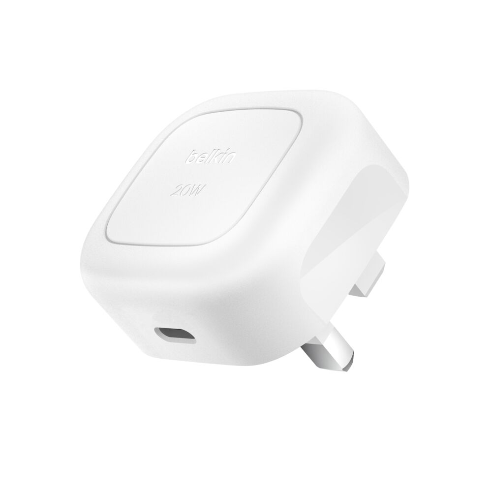 BELKIN 20W USB-C CUBE WALL CHARGER WITH PPS, WHITE WCA009MYWH