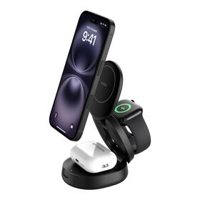 BELKIN BOOSTCHARGE PRO WIRELESS CHARGING CAR VENT MOUNT WITH MAGNETIC QI2 15W, WITH 20W USB-C PD 3 WIC008BTGR-V2
