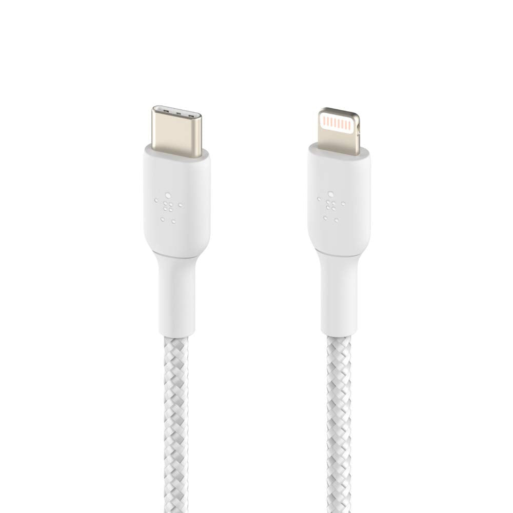 BELKIN BOOST CHARGE LIGHTNING TO USB-C CABLE_BRAIDED, 2M, WHITE CAA004BT2MWH