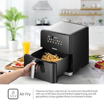 HISENSE 5L AIR FRYER-COLOR DISPLAY-VISIBLE WINDOW