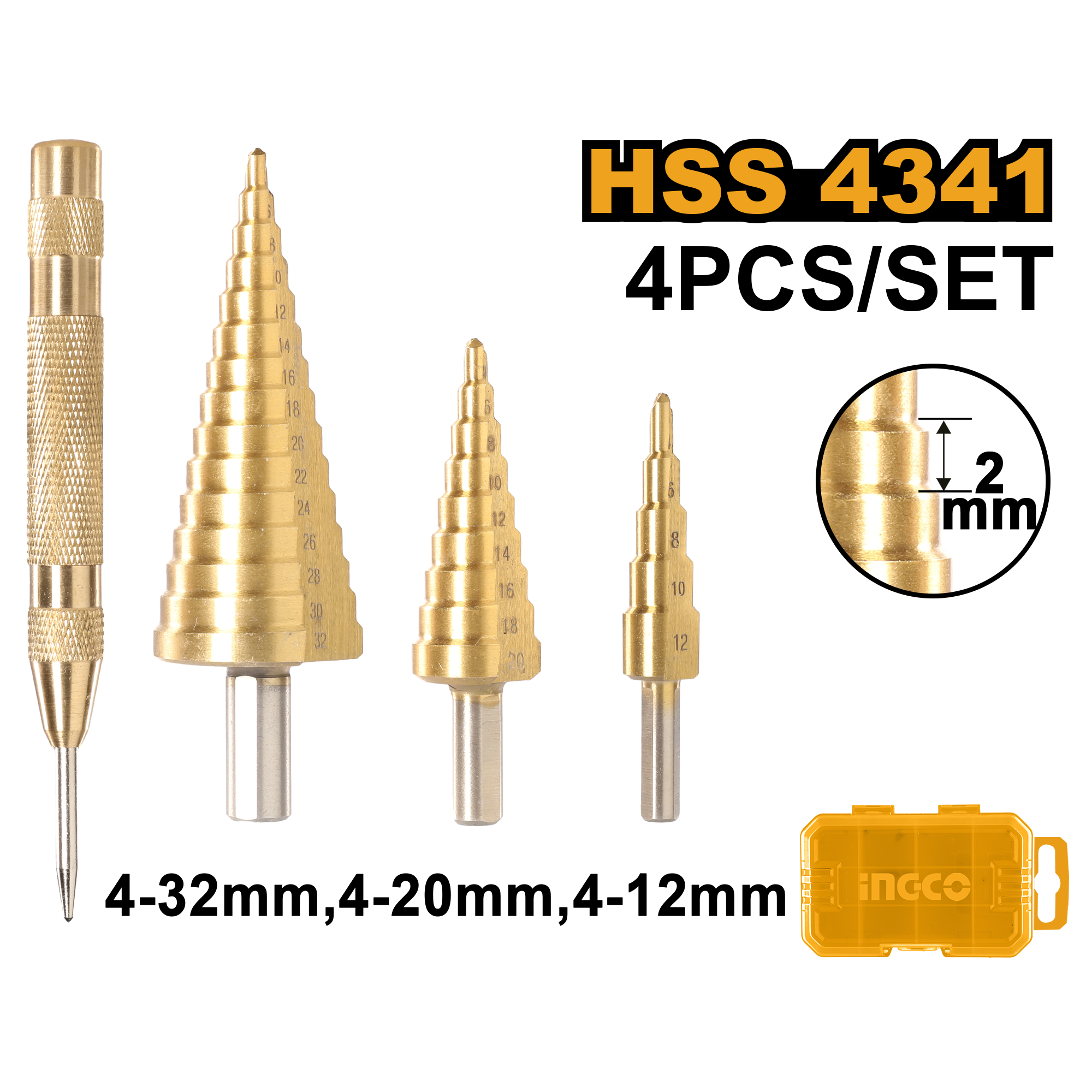 INGCO STEP DRILL BITS SET