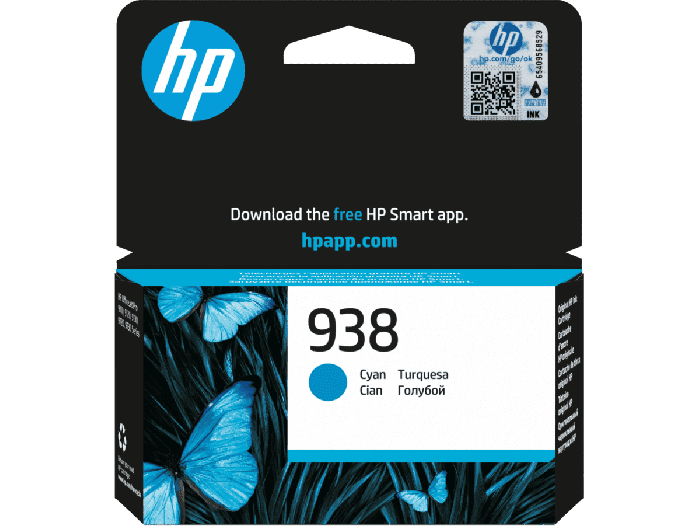 HP 938 Cyan Original Ink Cartridge