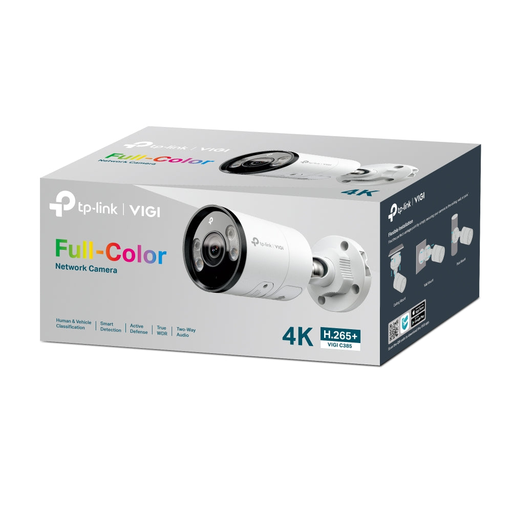 TP-Link 8MP Outdoor Full-Color Bullet Network Camera VIGI C385 4mm (UN)
