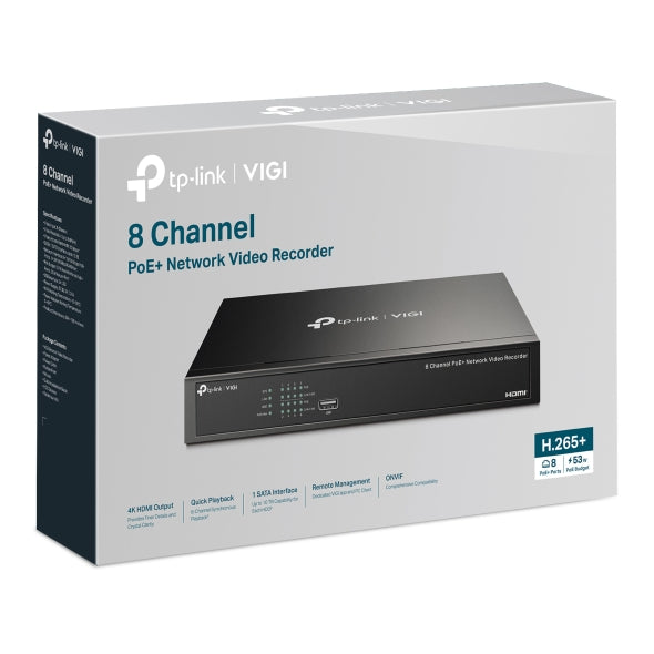 TP-Link 8 Channel PoE Network Video Recorder VIGI NVR1008H-8P(UN)