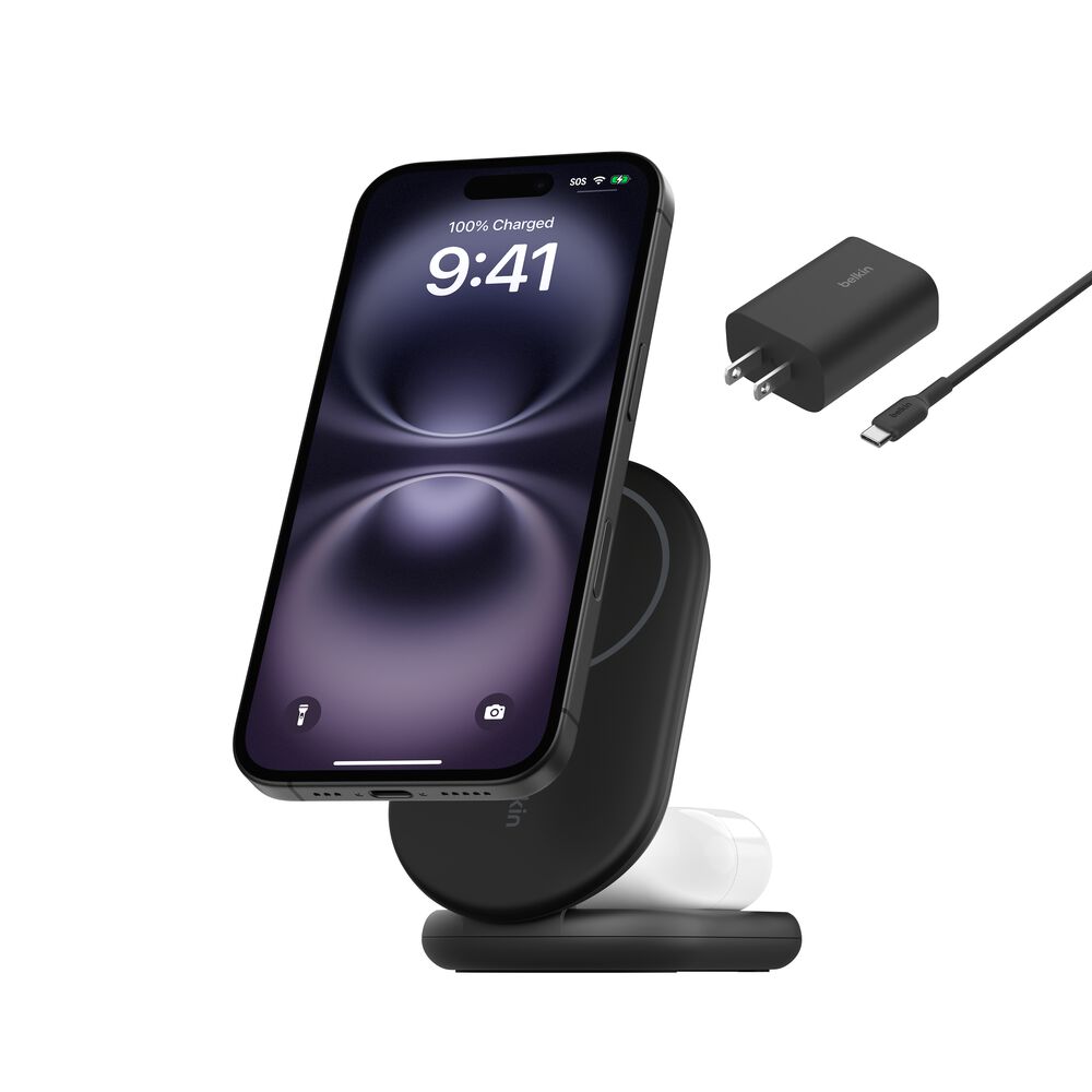 BELKIN 2-IN-1 MAGNETIC WIRELESS CHARGING PAD WITH Qi2 15W WIZO21MYWH