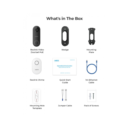 Reolink Smart 5MP 2K+ Wired PoE Video Doorbell with Chime