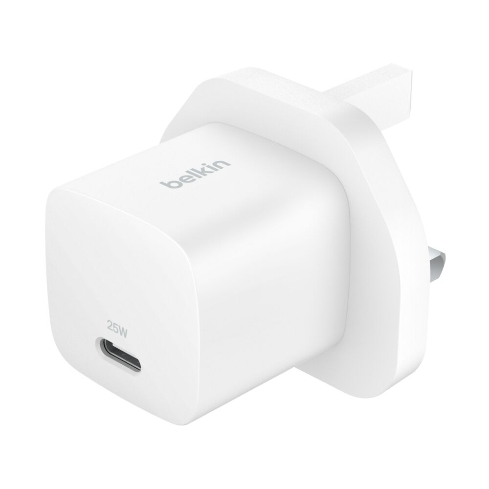 BELKIN 25W USBC PD WALL CHARGER WITH PPS, WHITE WCA012MYWH