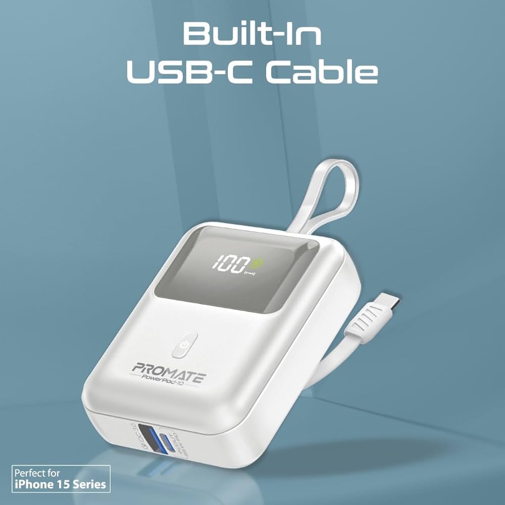 Promate Mobile Charger POWERPOD-10.WHITE PRO-CH-POWERPOD-10-WHITE